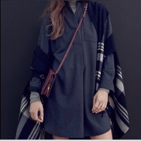 Madewell Dresses & Skirts - Madewell Charcoal Gray Madewell Women's Gray Flannel Latitude Shirtdress Tunic